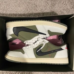 Nike Air Jordan Low Olive and Black Sneakers